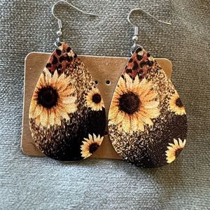 Faux leather earrings. $6 each or 3 for $15